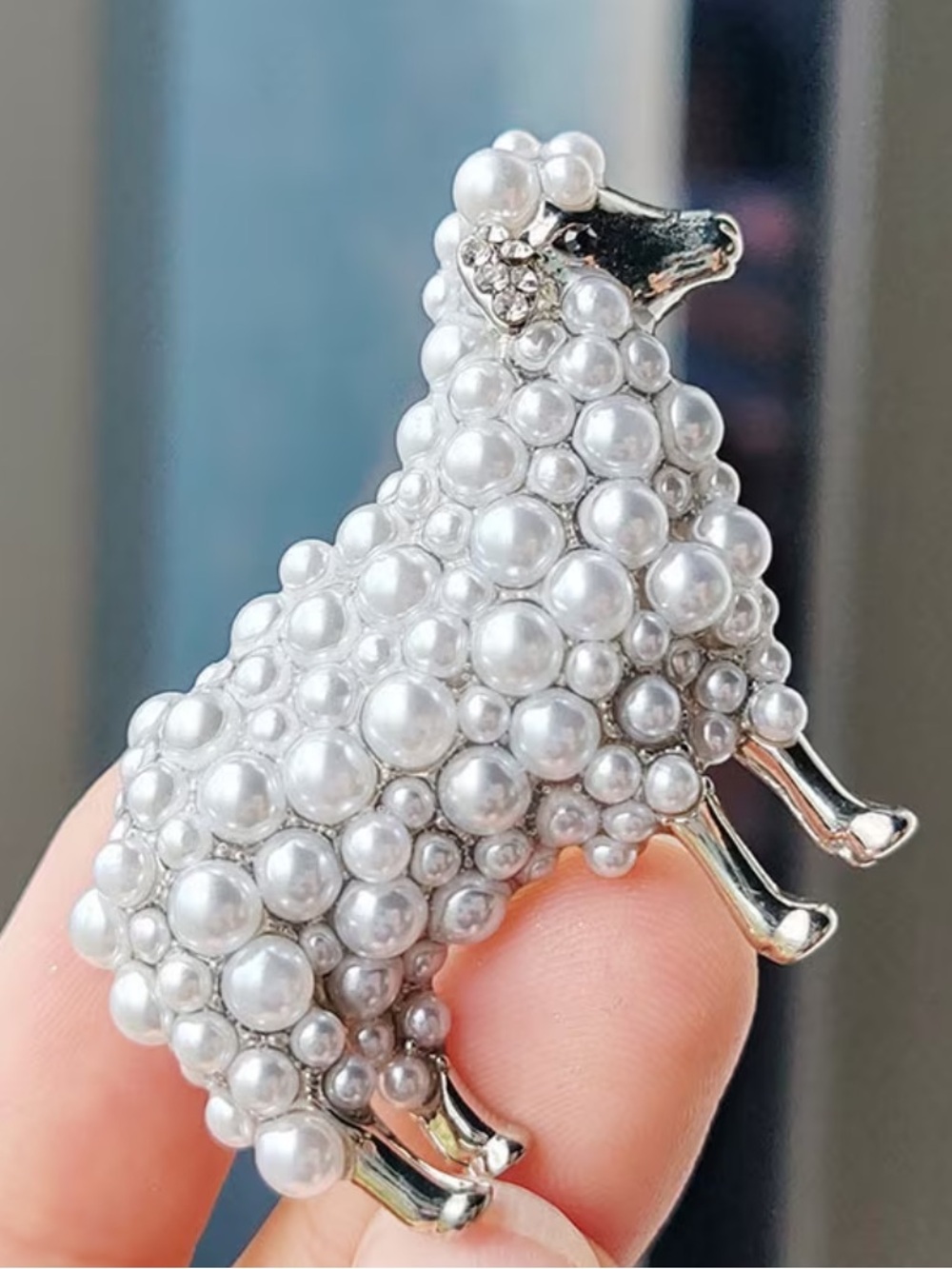 Pearl Sheep Brooch - Clustered Faux Pearls